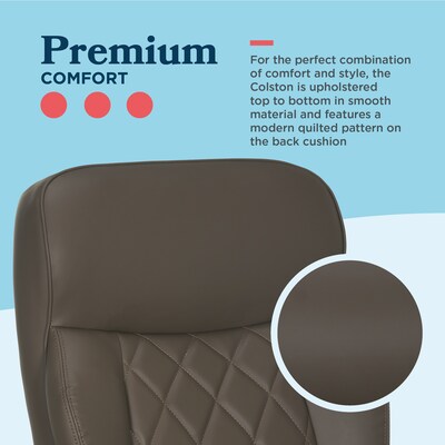 La-Z-Boy Colston Ergonomic Vegan Leather Swivel Executive Chair, Mocha Brown (60120-MBRN)