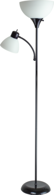 Newhouse Lighting William Double Mother-Son Torchiere Floor Lamp, Black (NHFL-WI-BK)