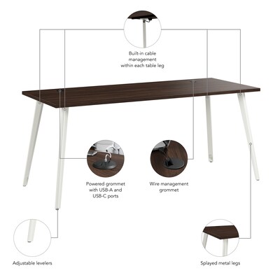 Bush Business Furniture Vista 72"W Computer Desk, Black Walnut (VSD172BW)