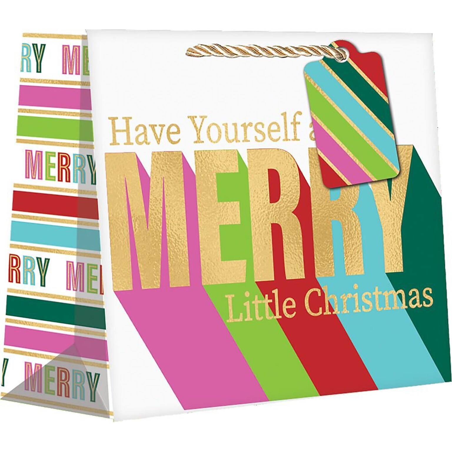 JAM Paper Merry Little Christmas Medium Gift Bags, 120/pack (526BXMT6531)