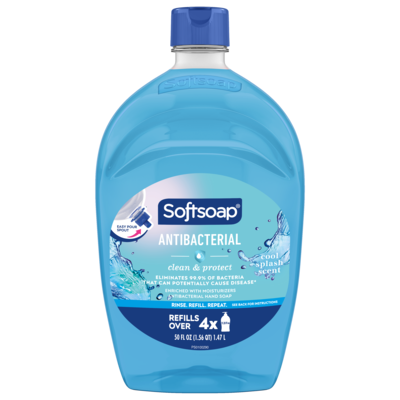 Softsoap Clean and Protect Antibacterial Liquid Hand Soap Refill, Cool Splash Scent, 50 oz. (61048284)