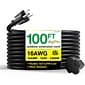GoGreen Power 100' Indoor/Outdoor Extension Cord, 16 AWG, Black (GG-13700BK)