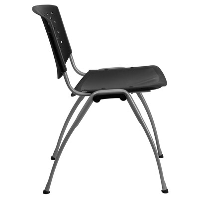Flash Furniture HERCULES Series Plastic Stack Chair, Black (RUTF01ABK)