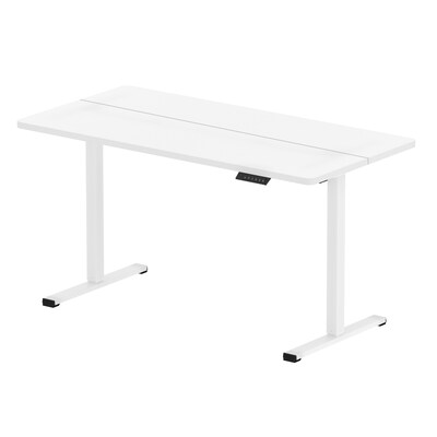 FlexiSpot ET155E 55W Electric Rectangular Adjustable Standing Desk, White
