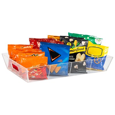 Mind Reader Acrylic 4-Compartment Snack Organizer Tray, Clear (SNACKBEVT-CLR)