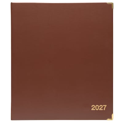 2027 Excello Brands 10" x 11.5" Monthly Standard Planner, Faux Leather Cover, Brown (CM-CY27-8511-BN)