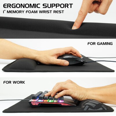 Accessory Power XXL Extended Foam Non-Skid Gaming Mouse Pad/Wrist Rest Combo, Black (ENPCPXW100BOEW)