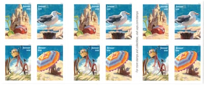 USPS A Day at the Beach Forever Stamps, 20 Postage Stamps (FOR-DAYBEACH-20)