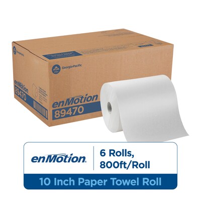 enmotion Recycled Hardwound Paper Towels, 1-ply, 800 ft./Roll, 6 Rolls/Carton (89470)