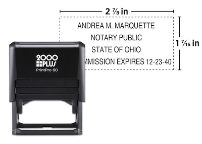 Custom 2000 Plus® Self-Inking Printer 60 Notary Stamp, 1.38 x 2.94