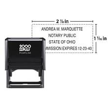 Custom 2000 Plus® Self-Inking Printer 60 Notary Stamp, 1.38 x 2.94