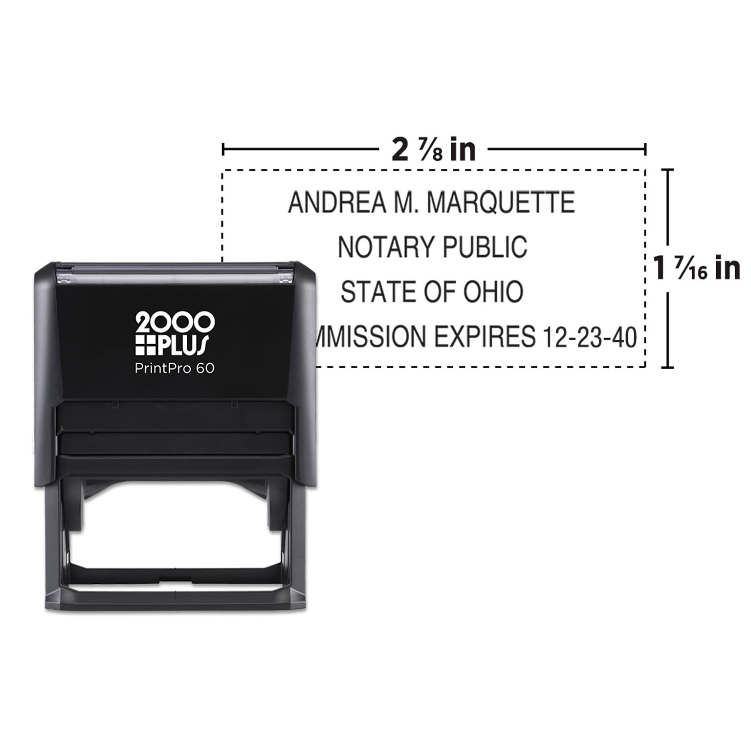 Custom 2000 Plus® PrintPro™ 60 Self-Inking Stamp, 1-7/16 x 2-7/8