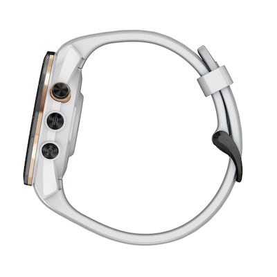 Garmin Approach S70 Golf Smartwatch, GPS, 42mm, Black Ceramic Bezel, White Silicone Band (010-02746-00)