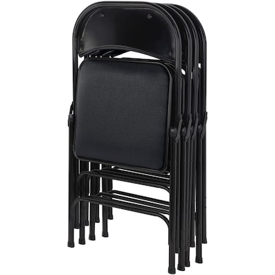 Lorell Fabric Padded Seat Folding Chairs, Black (LLR62532)