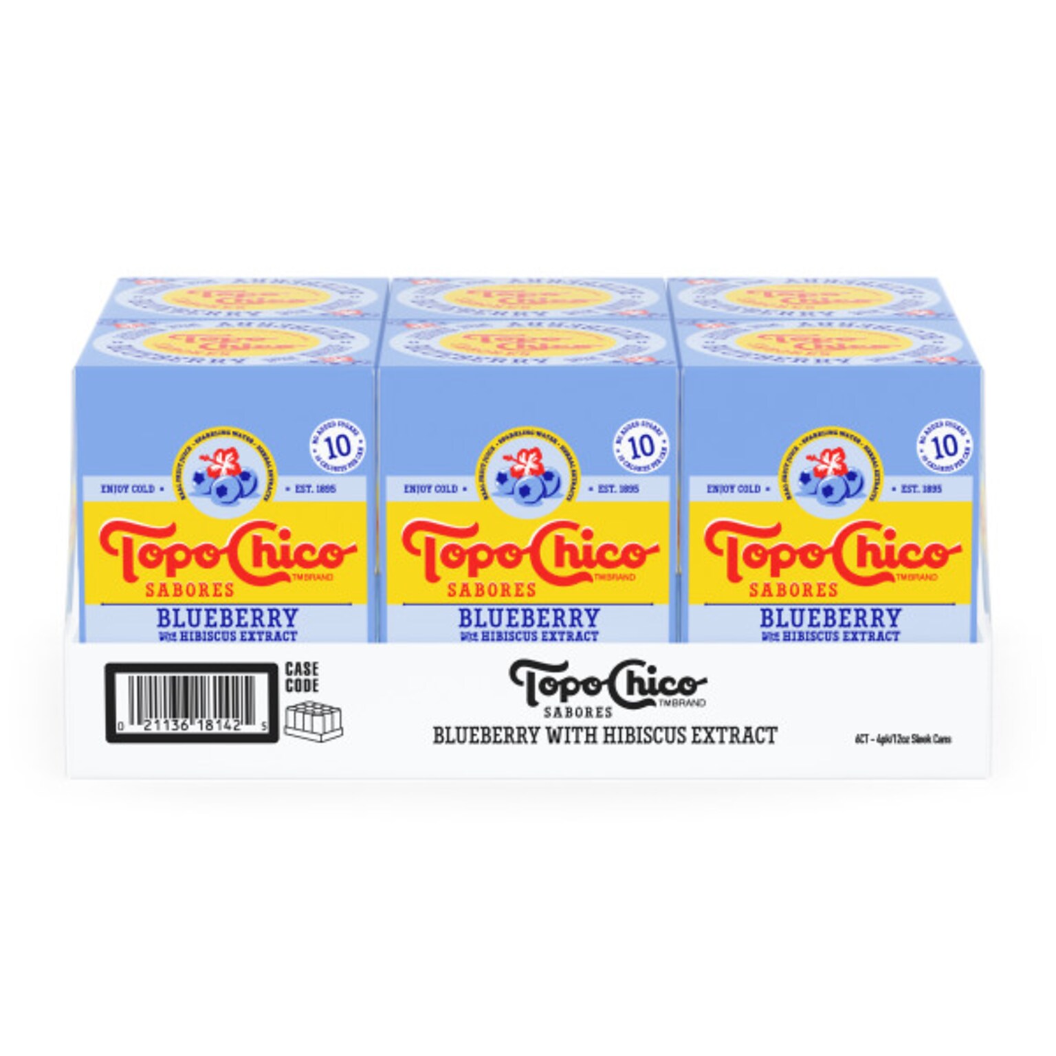 Topo Chico Sabores Blueberry Hibiscus Sparkling Water, 12 oz., 24/Pack (412570)