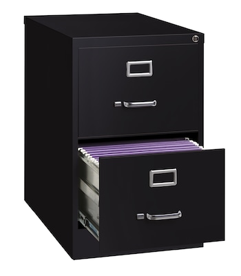 Hirsh Commercial 2-Drawer Vertical File Cabinet, Legal Size, Lockable, 28.375"H x 18"W x 26.5"D, Black (14103)
