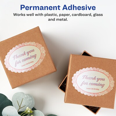 Avery Pearlized Ivory Decorative Edge Multipurpose Labels, 2" x 3", Ivory, 200/Pack (94060)