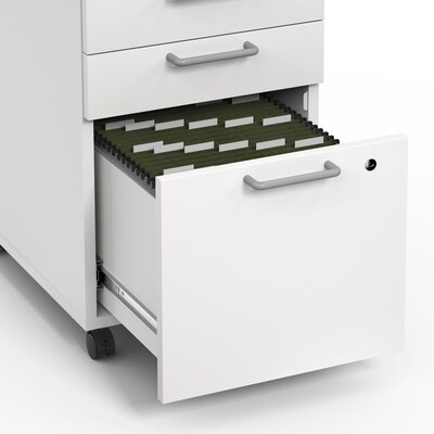 Union & Scale™ Essentials 3-Drawer Mobile Vertical File Cabinet, Letter/Legal, Lockable, 24.3"H x 15.6"W x 21.3"D, White