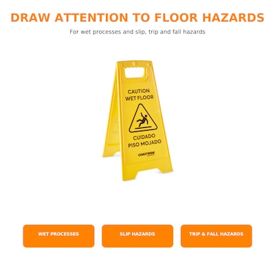 Coastwide Professional Safety Awareness Floor Sign, Yellow