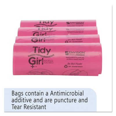 Tidy Girl™ Feminine Hygiene Sanitary Disposal Bags, 4 x 10, Natural, 600/Carton