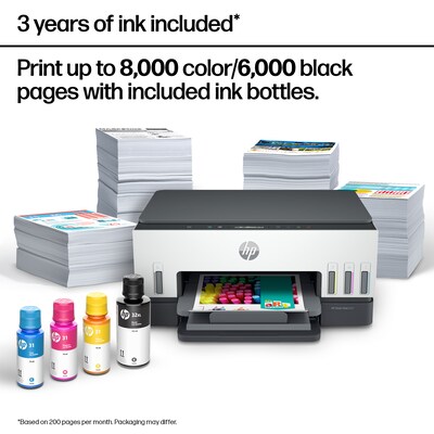HP Smart Tank 6001 Wireless Color All-in-One Ink Tank Printer Scan, Copy, 2 Years Ink Included, AI Enabled (2H0B9A)