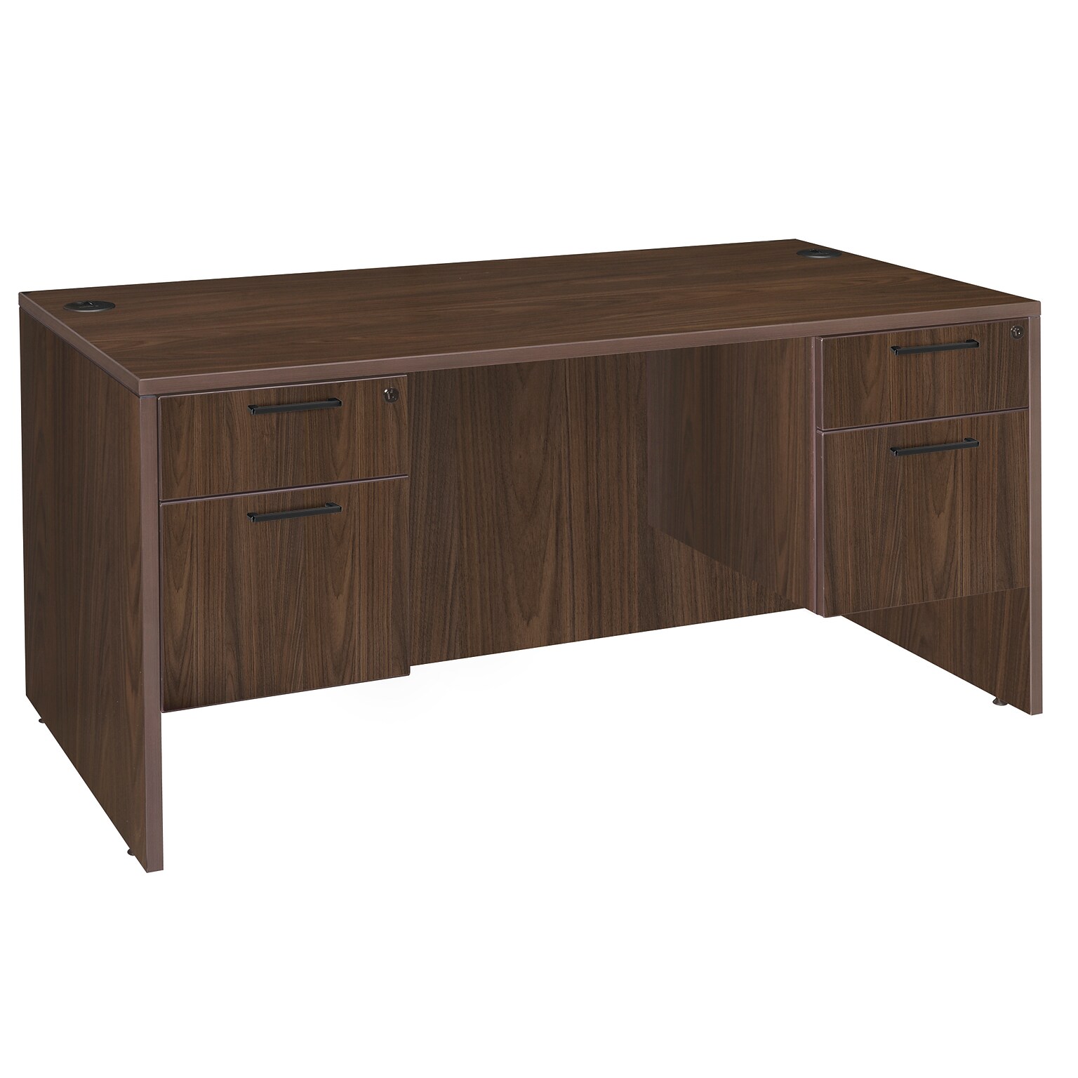 Regency Legacy 60 x 30 in. Office Desk with Double Pedestal Drawer Unit, Neo Walnut (LDP6030NW)