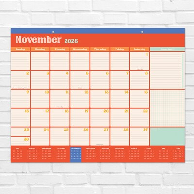 2025-2026 TF Publishing 22" x 17" Academic Monthly Desk Pad Calendar, Sherbet (AY26-8206)
