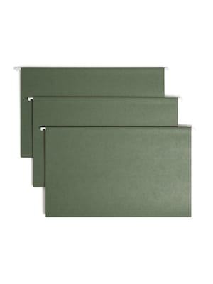 Smead Hanging File Folders, 1/5-Cut Tab, Legal Size, Standard Green, 25/Box (64155)