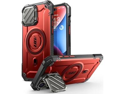 SUPCASE Unicorn Beetle MAG XT Rugged Case for iPhone 15 Pro, Shock-Absorbing, Metallic Red