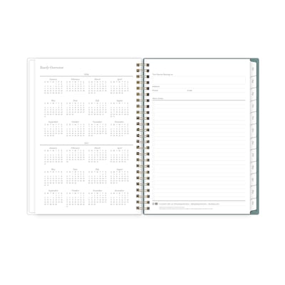 2026-2027 Blue Sky Vineyard 6" x 8" Academic Year Weekly & Monthly Planner, Plastic Cover, Green/Pink (157560)