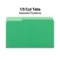 Staples® File Folders, 1/3 Cut Tab, Legal Size, Green, 100/Box (TR224584)