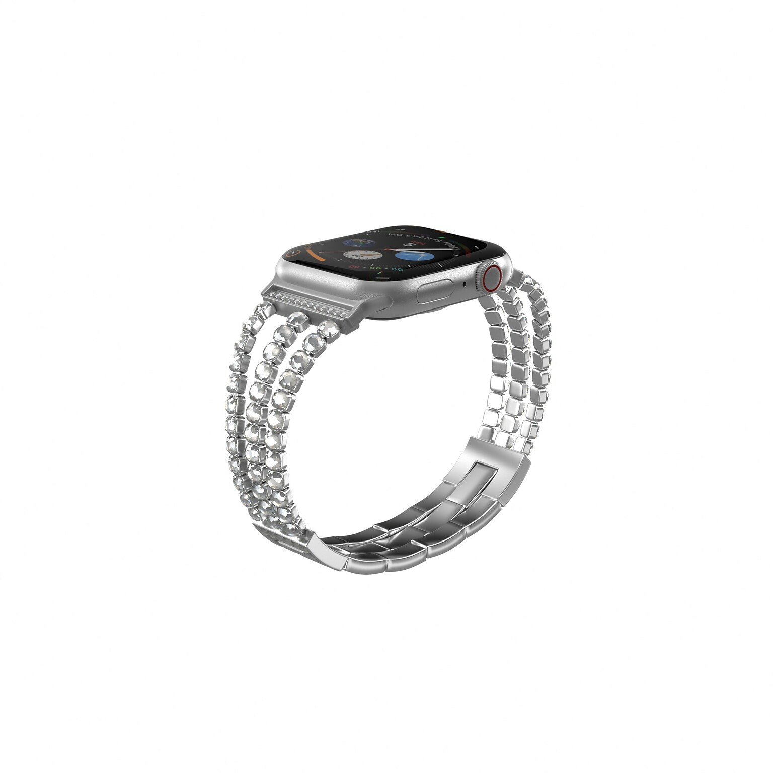 LAX Stylish Metallic Chains Band for Apple Watch, Silver