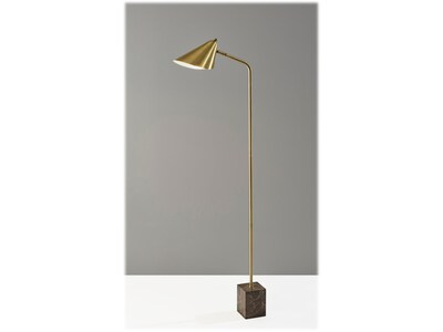 Adesso Hawthorne 55" Antique Brass Floor Lamp with Cone Shade (4247-21)