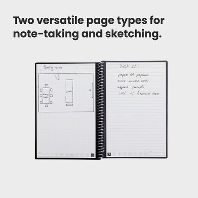 Rocketbook Fusion Reusable Notebook, 6" x 8.8", Graph Ruled, 42 Sheets, Teal (EVRF-E-RC-CCE-FR)