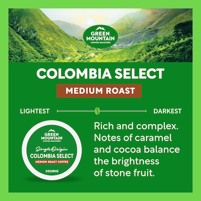 Green Mountain Colombia Select Coffee Keurig® K-Cup® Pods, Medium Roast, 96/Carton (6003)