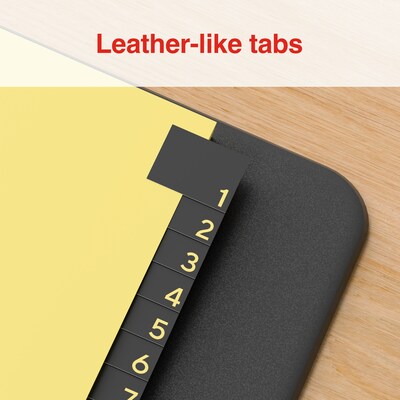 Staples Numeric Pre-Printed Leatherette Dividers, 31 Tabs, Black (18947/11485)