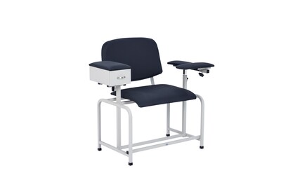 Viva Comfort Wide Adjustable Bariatric Padded Phlebotomy Blood Drawing Chair, 500 lbs. Capacity, Black (ADI997-01D-BLK-HD-MK)