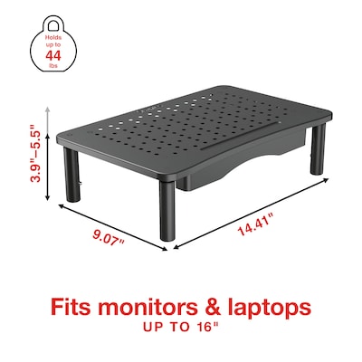 Staples TECH Adjustable Monitor Stand, Black (ST62819-CC)