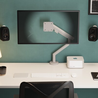 Kanto DM1 Single Monitor Desktop Mount for 17” - 40” Displays, Up to 22 lbs., White