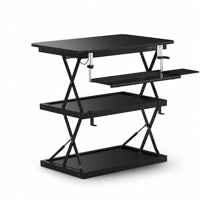 Uncaged Ergonomics Adjustable Standing Desk Converter with Keyboard Tray, Black (CDM)