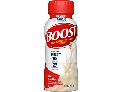 Boost Original Very Vanilla Nutritional Drink, 8 oz., 12 Bottles/Pack, 2 Packs/Carton (12485232)