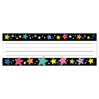 Creative Teaching Press Star Bright Colorful Stars on Black Name Plates, 36/Pack, 6 Packs (CTP10940-