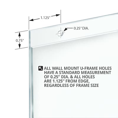 Azar Displays Wall Hanging Sign Holder, 8.5" x 5.5", Horizontal, Wall Mounted, Clear, Acrylic, 10/Pack (162727)