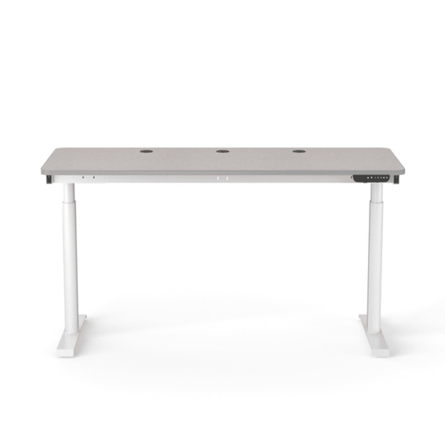VersaDesk PowerLift 60W Electric Rectangular Adjustable Standing Desk, Grey/White (PLSDR6024-WG-APP)