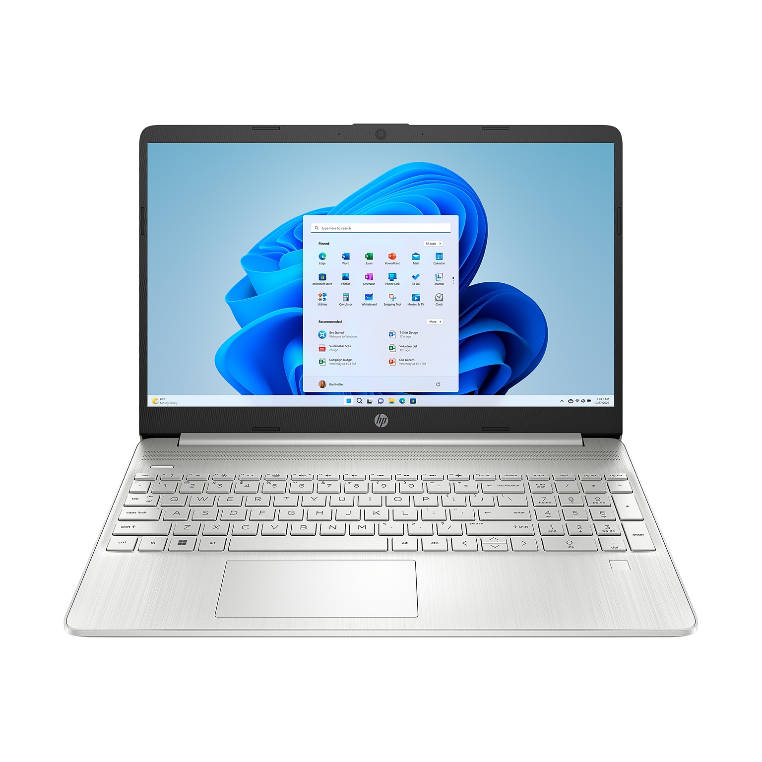 HP 15-dy2713st 15.6 Laptop, Intel Core i3-1125G4, 8GB Memory, 256GB SSD, Windows 11 (7H384UA#ABA)