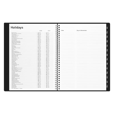 2026–2027 Staples 8" x 11" Academic Weekly and Monthly Appointment Book, Black (ST60363-27)
