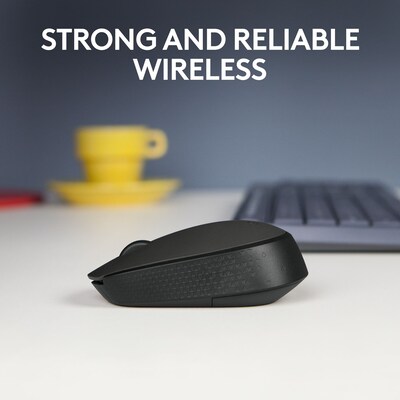 Logitech M170 Wireless Ambidextrous Optical Mouse, Black (910-004940)