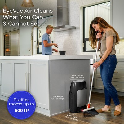 EyeVac Air Canister Vacuum, Bagless, Black/Silver (EVA-BSC)