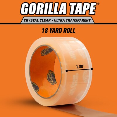 Gorilla Transparent Clear Tape, 1.88" x 18 yds., Crystal Clear (6060002)