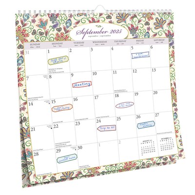 2025 BrownTrout Tuscan Delight 12" x 12" Monthly  Wire-O Wall Calendar (9781975478513)